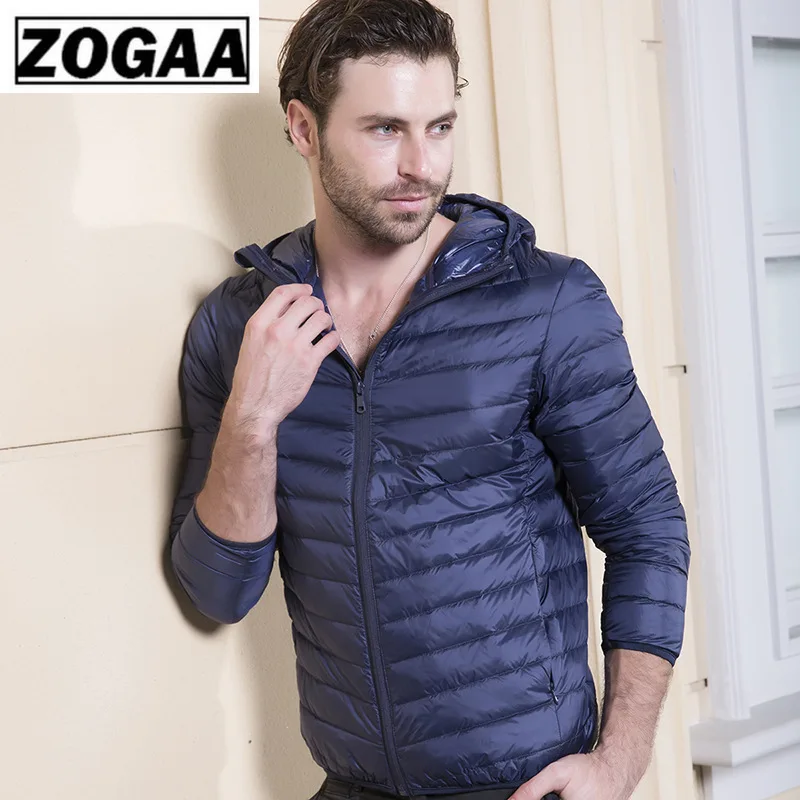 ZOGAA бренд пуховики на белом утином пуху Куртки мужские осень зимнее теплое пальто