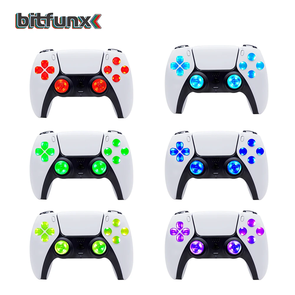 Bitfunx джойстик шапки светодиодный светильник мод чип комплект для PS5 Playstation 5