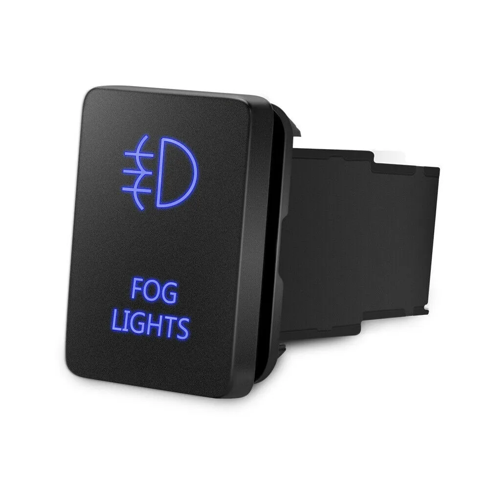 

32mm 12V Push On-Off Switch Illuminated Blue LED Fog Light Connector With Cable For Toyota 100 Series Tacoma Tundra Car Parts
