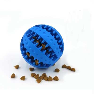 

Rubber Dog Ball For Puppy Funny Dog Toys For Pet Puppies Large Dogs Soft Toys for Dogs Tooth Cleaning Snack Leaky Ball For Pets