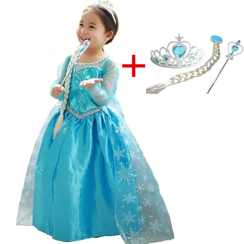 Маскарадный костюм для девочек платье Эльзы косплей принцесса Анна Эльза Vestidos