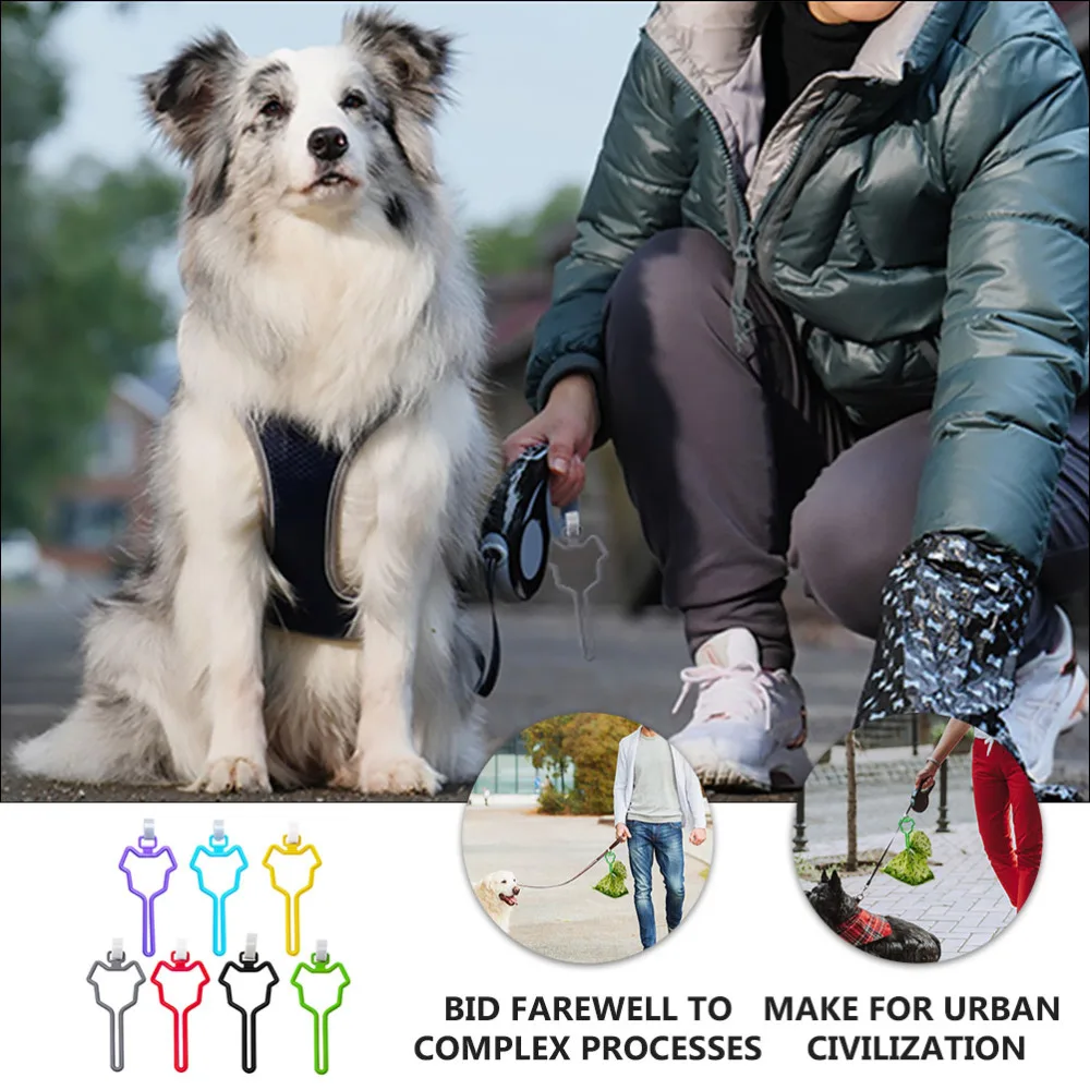 

7pcs Hands Free Dog Poop Bag Holder Carrier Waste Bag Knot Waste Bag Dispenser