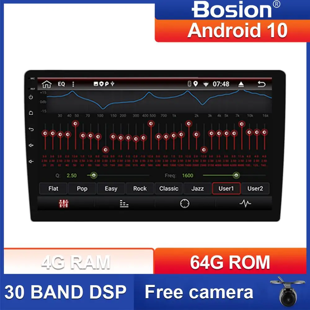 

Универсальный Автомобильный плеер Bosion DSP PX6 RK3399, 4 Гб + 64 ГБ, 10,1 дюйма, 1 DIN, Android 10,0, стерео, BT 5,0, головное устройство, Wi-Fi, USB, SWC