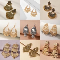 docona bohe geometric hollow drop dangle earrings for women vintage carved pattern long tassel gold jewelry %d1%81%d0%b5%d1%80%d1%8c%d0%b3%d0%b8 accessories