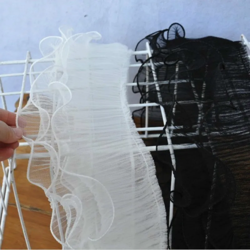 Роскошное Белое и черное платье из тюля шириной 12 см кружевное Плиссированное