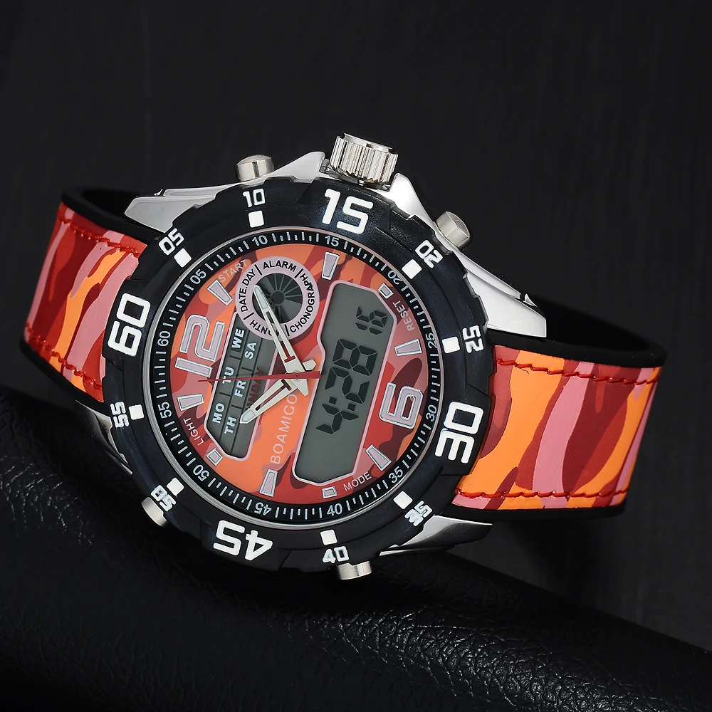 BOAMIGO мужские часы военные цифровые аналоговые кварцевые спортивные с