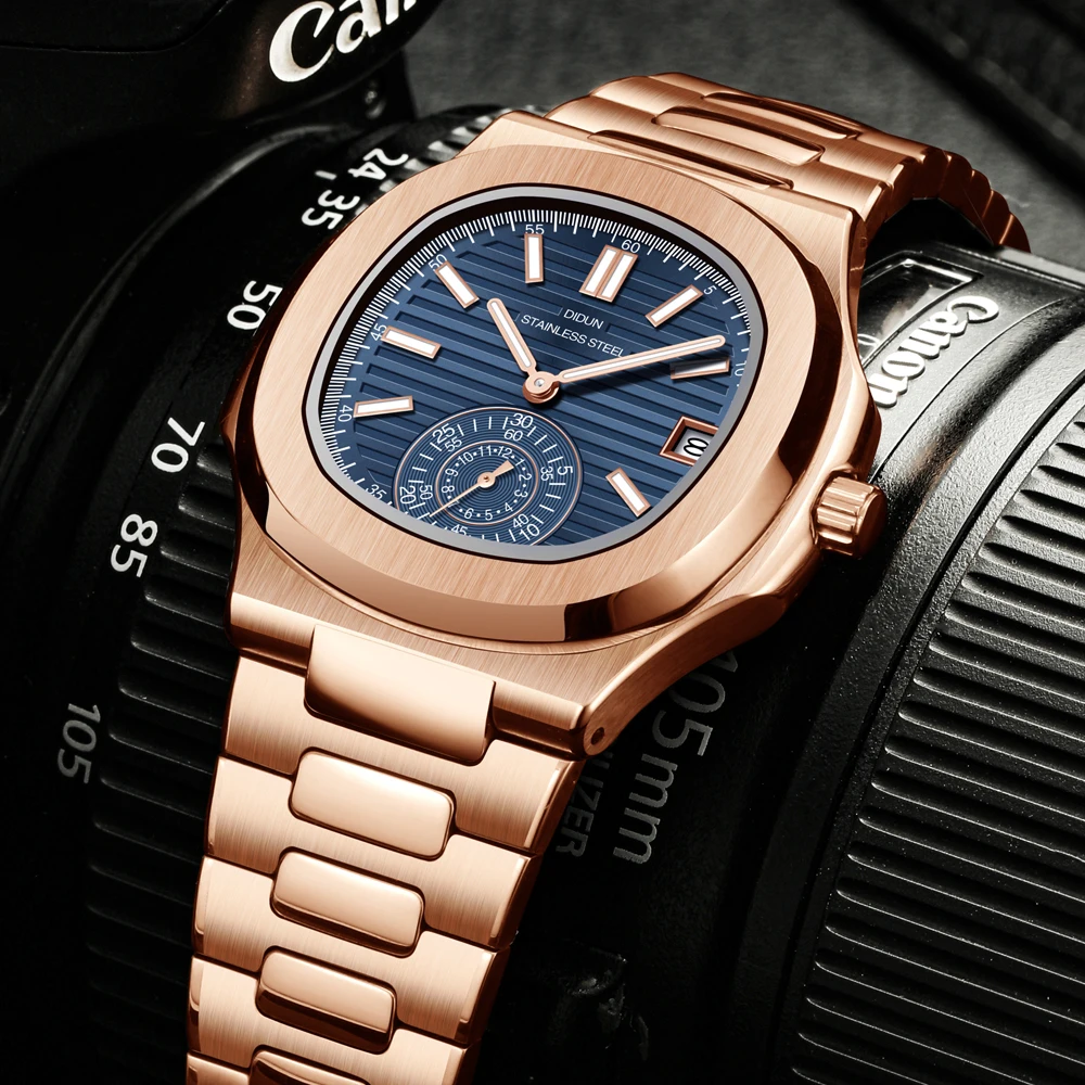 Часы наручные DIDUN Мужские кварцевые брендовые Роскошные деловые в стиле милитари