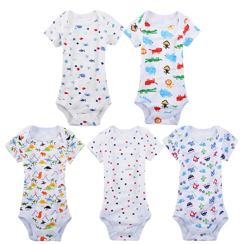 5 шт. детские летние хлопковые комбинезоны для новорожденных|Ромперы| |