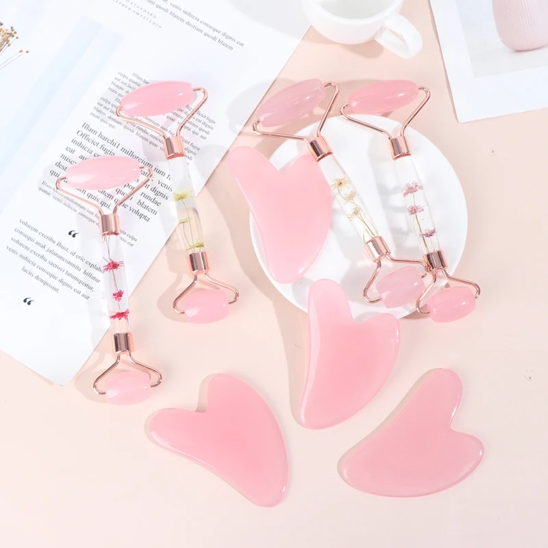 Натуральный нефритовый ролик и комплект Guasha косметический массажер для лица с