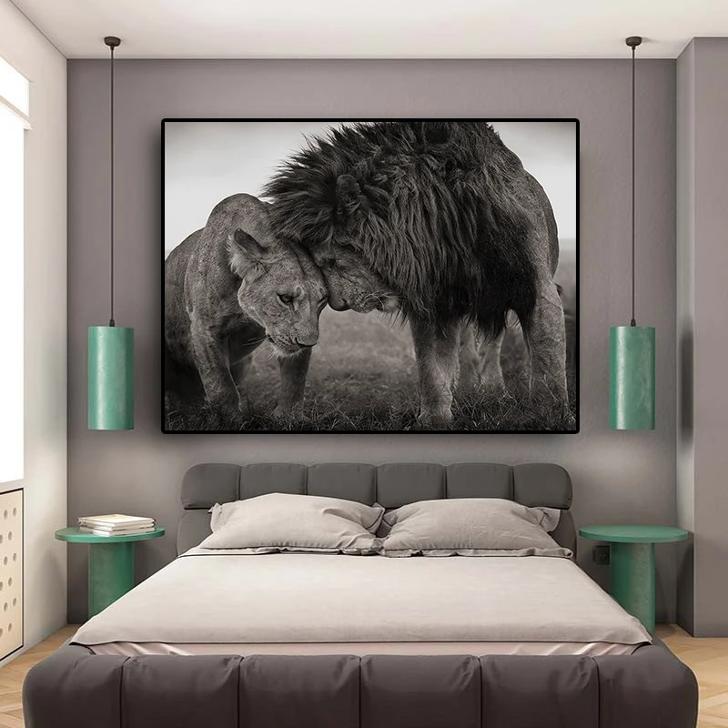 Lions Head To Canvas Painting on The Wall Africa Wild Posters and Prints Animals Art Pictures for Living Room Decor | Дом и сад