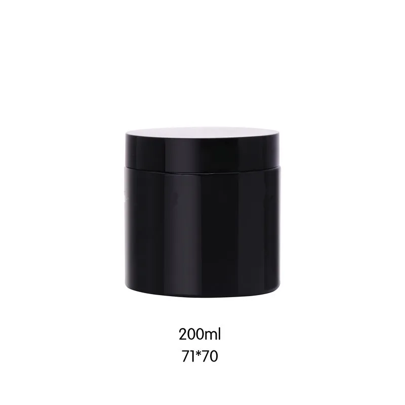 Оптовая продажа 200 г Черный пластиковая баночка для крема пустые
