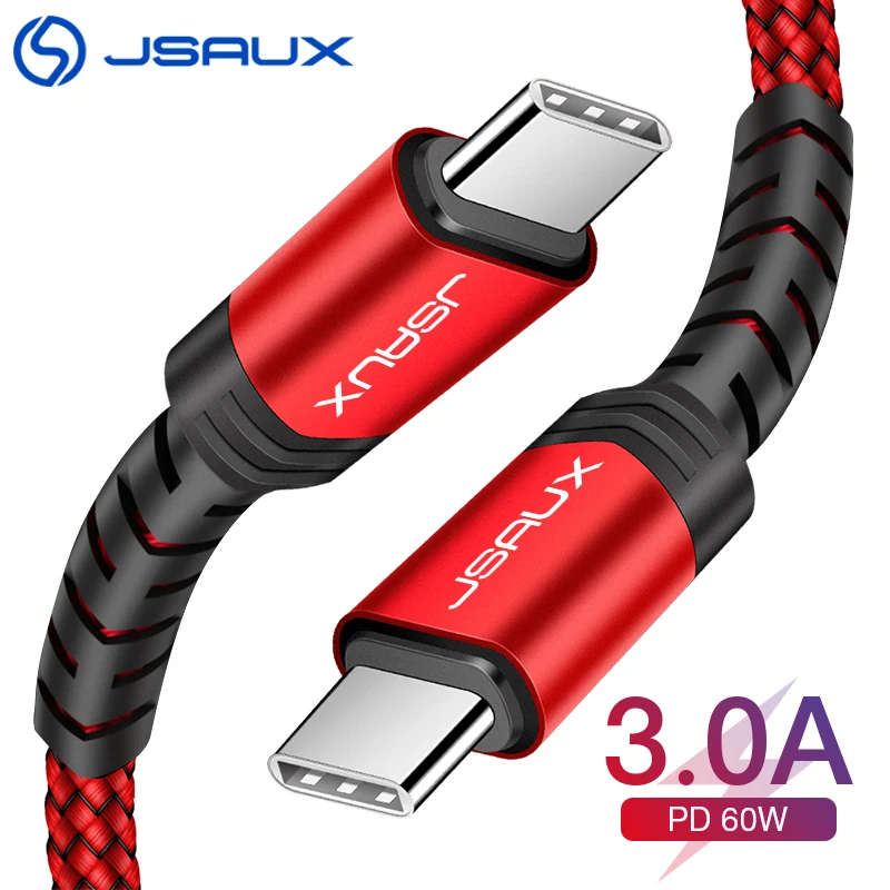 Кабель JSAUX USB Type C для быстрой зарядки и передачи данных 60 Вт PD 3 0 MacBook Pro iPad Air 2020 Samsung