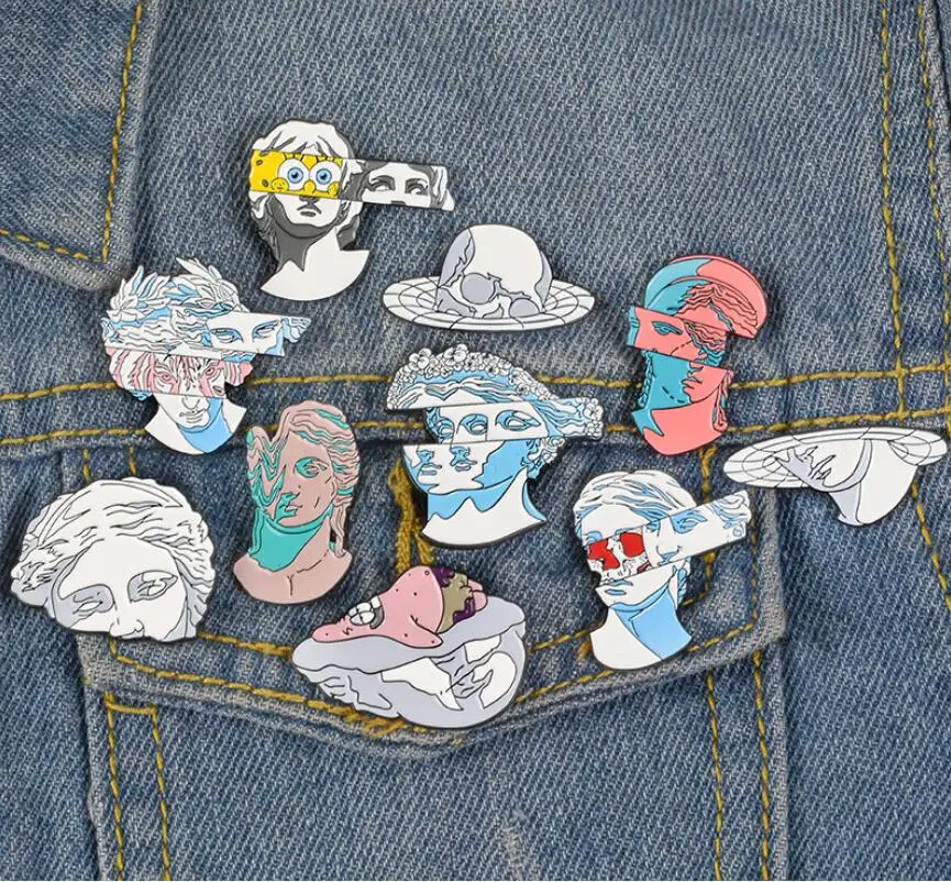 Эмалированные булавки с раздельной головкой скульптура искусство лацкан