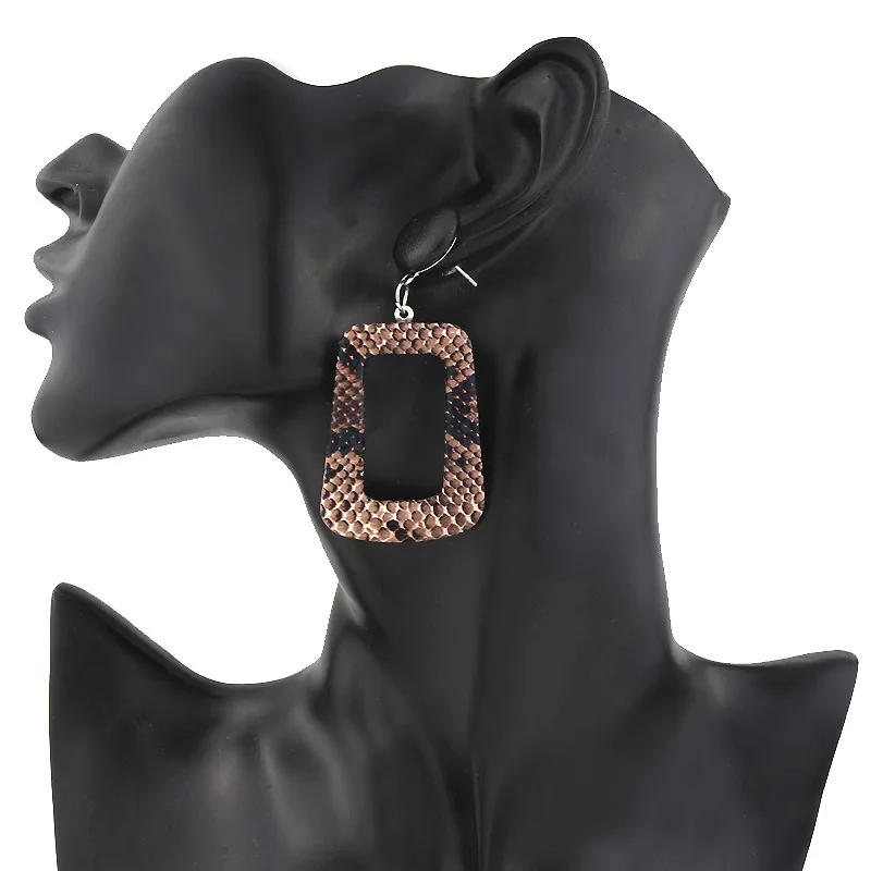 Новые Модные цветные акриловые серьги-подвески с принтом змеиной уксусной