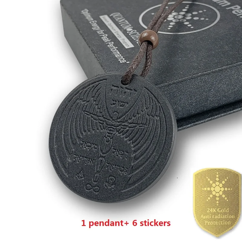 

1 Angel Wing Spiritual Quantum Scalar Pendant Necklace with 6 Anti Radiation Stickers