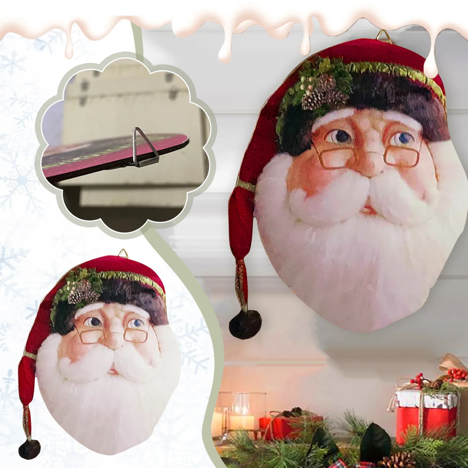 Коллекция Katherine настенный венок с Сантой для входной двери фермерского дома