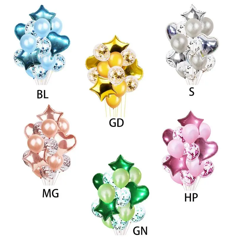 14 шт латексные воздушные шары для свадьбы дня рождения блестящие конфетти