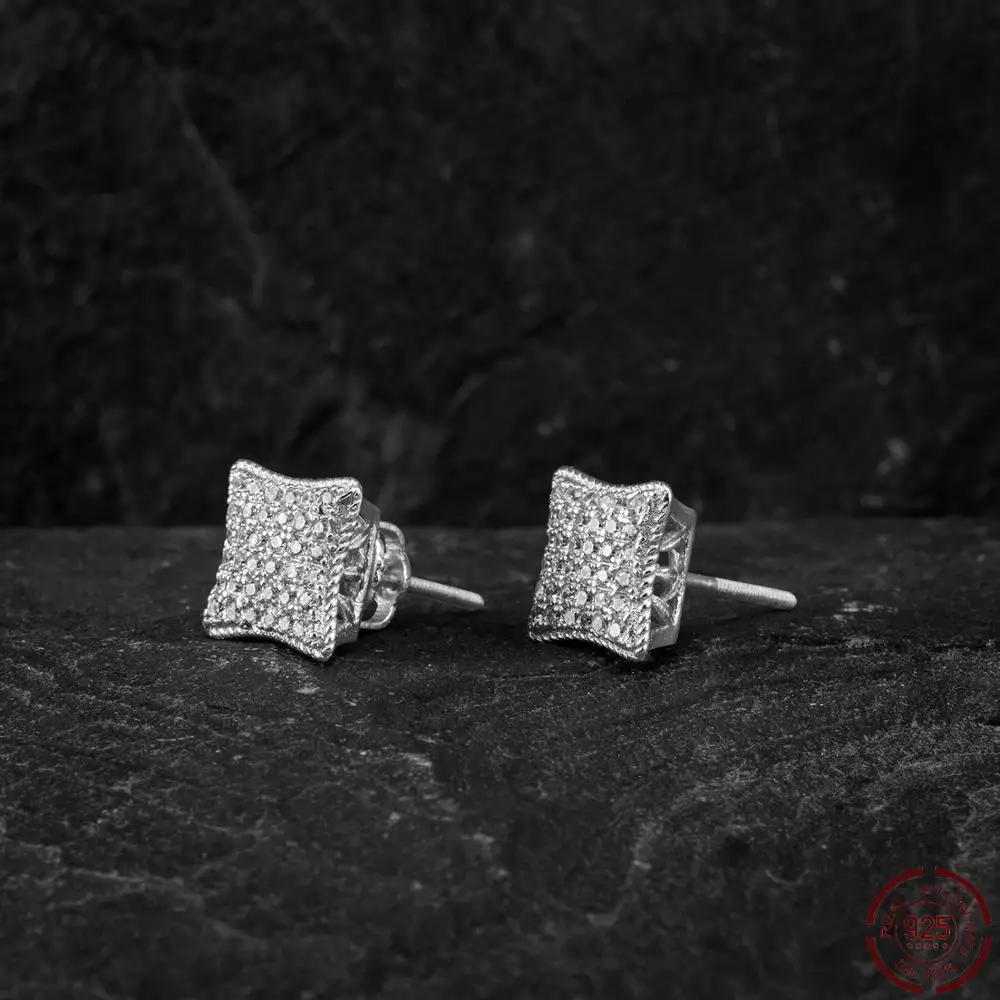 Серьги-гвоздики CHENZHON из серебра 925 пробы с фианитом в форме кайта | Украшения и