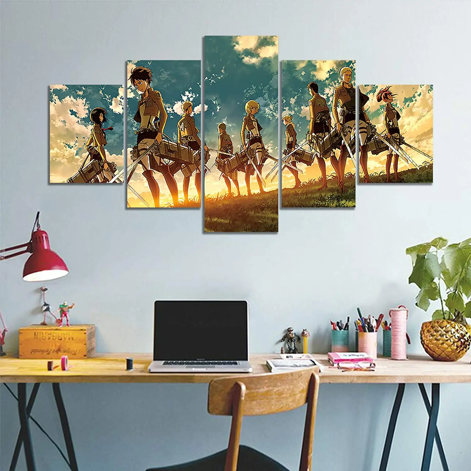 

No Framed Anime Attack On Titan 5 piece Wall Art Canvas Print posters Paintings Painting For Living Room Home Decor Pictures