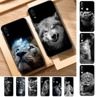 wolf lion animal phone case for huawei y 6 9 7 5 8s prime 2019 2018 enjoy 7 plus