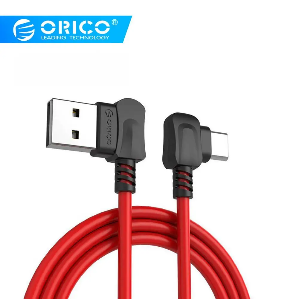 ORICO прямоугольный изгиб для телефонов USB TYPE C usb зарядный кабель для Samsung Galaxy S8 Note 8, OnePlus 2, для Xiaomi USB-C