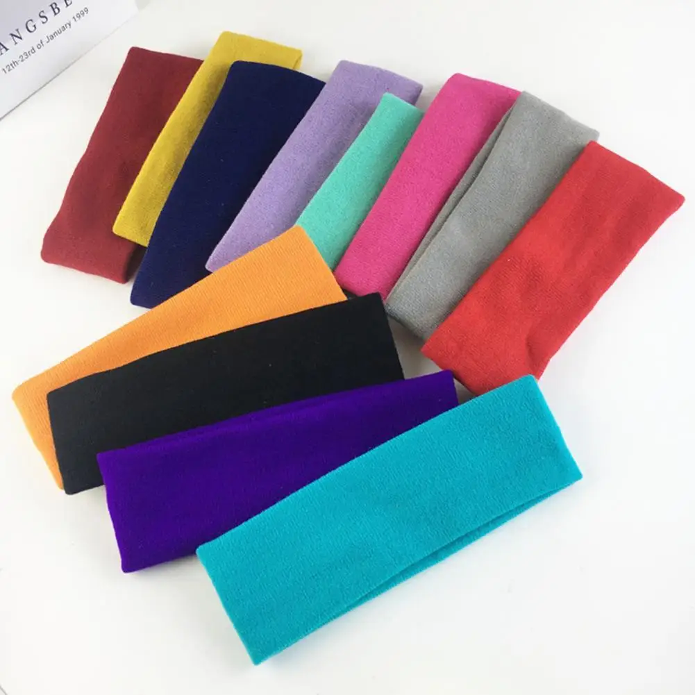 Женская повязка на голову мягкая дышащая эластичная однотонная трикотажная