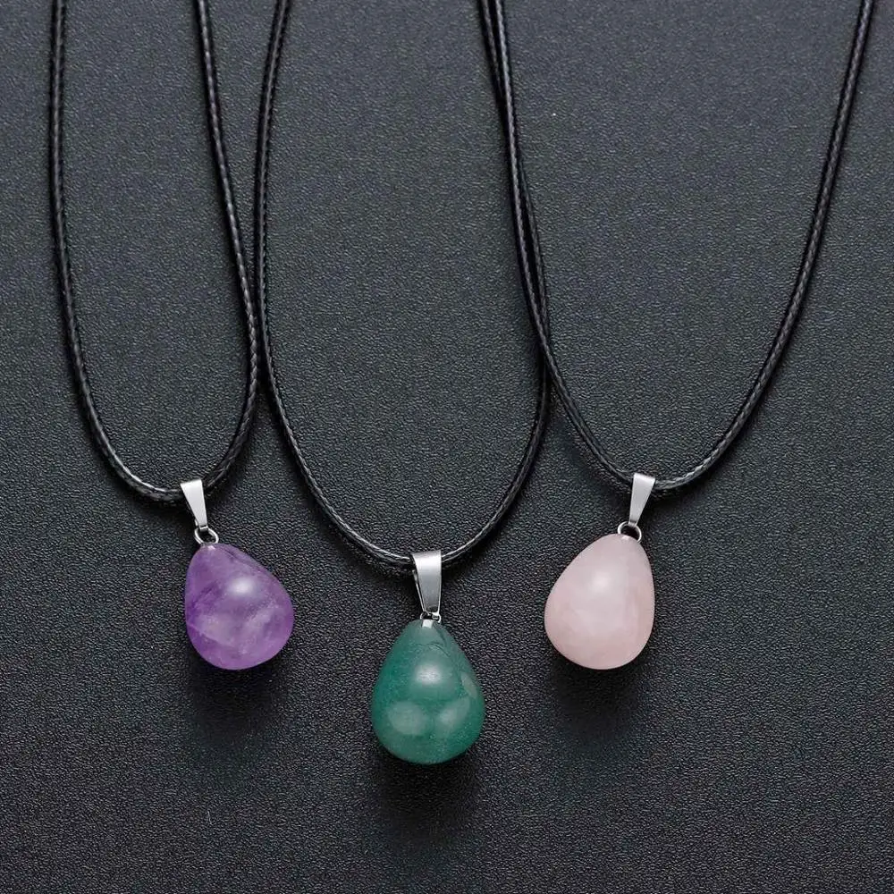 ASHMITA женский кулон в виде капли воды из натурального камня круглые подвески