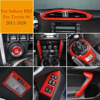 abs sport red car interior stickers for toyota 86subaru brz 2012 2020 auto gearshift panel door handle reading light cover trim