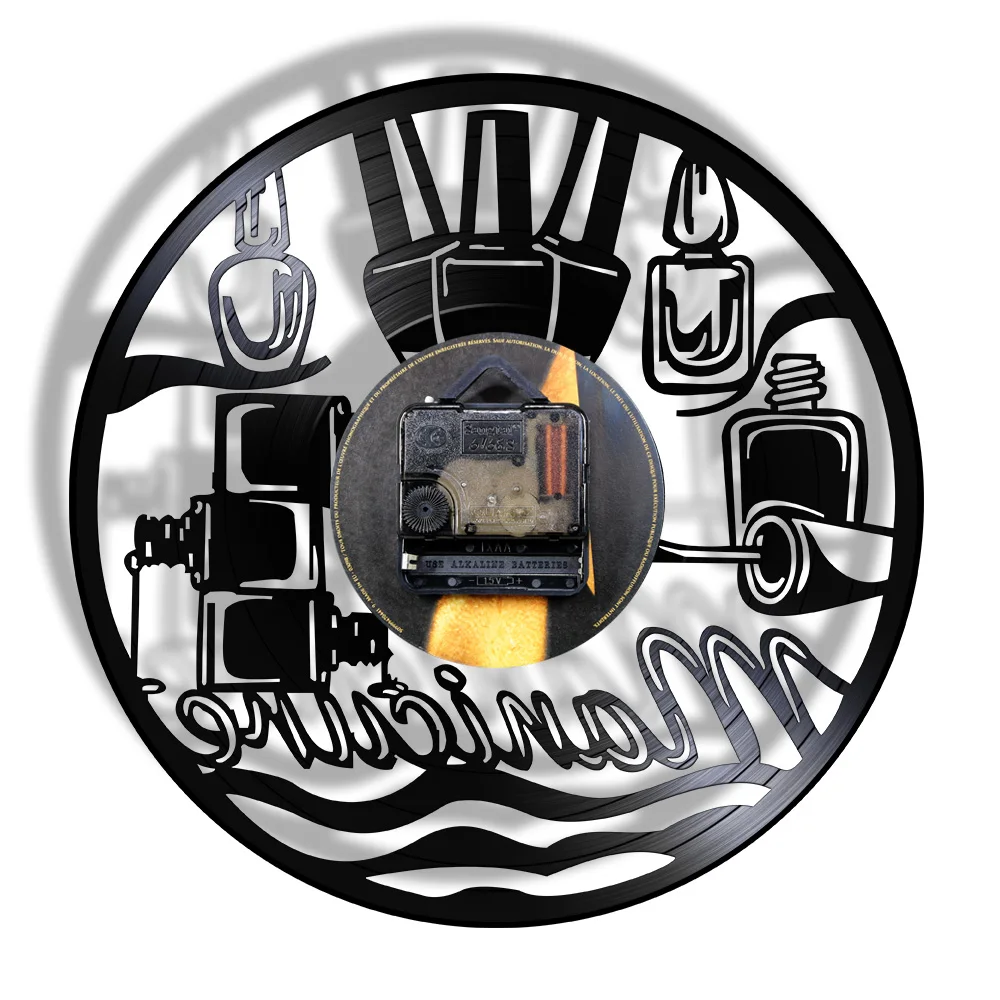 Настенные часы для маникюра Винтажные Украшения салона красоты с виниловой