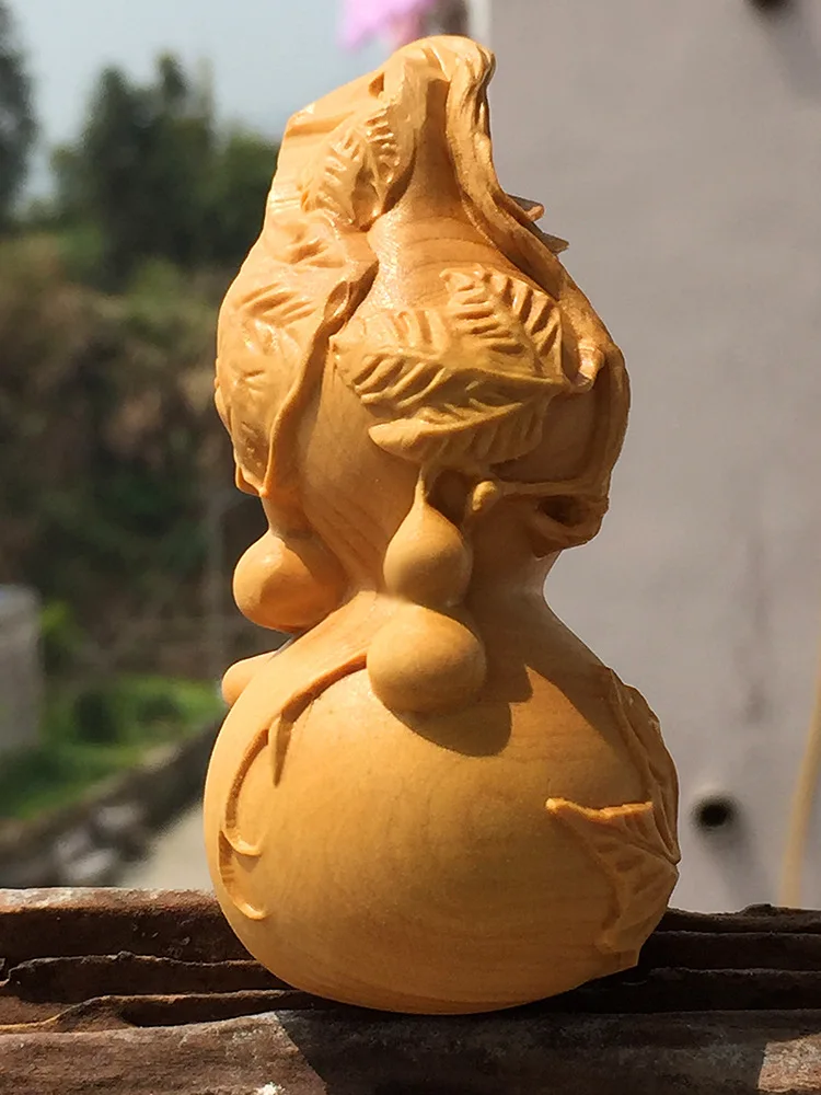 Boxwood Carving Gourd Cultural Games Handpieces Car Pendants Wood Crafts And Decorations | Дом и сад