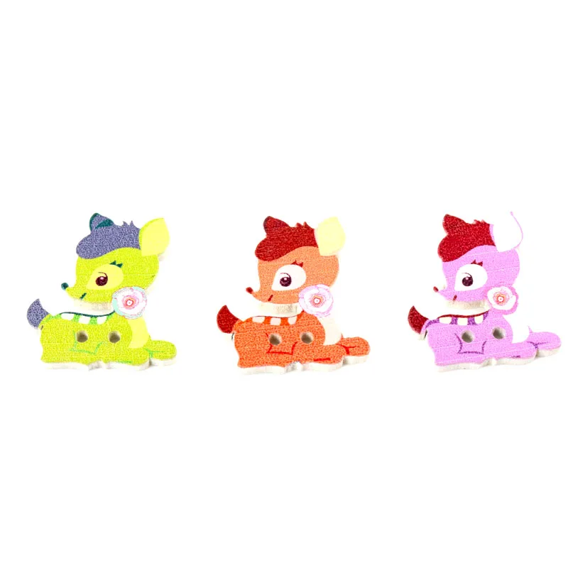 Новинка 2019 деревянные пуговицы для шитья скрапбукинга форма оленя смешанные в