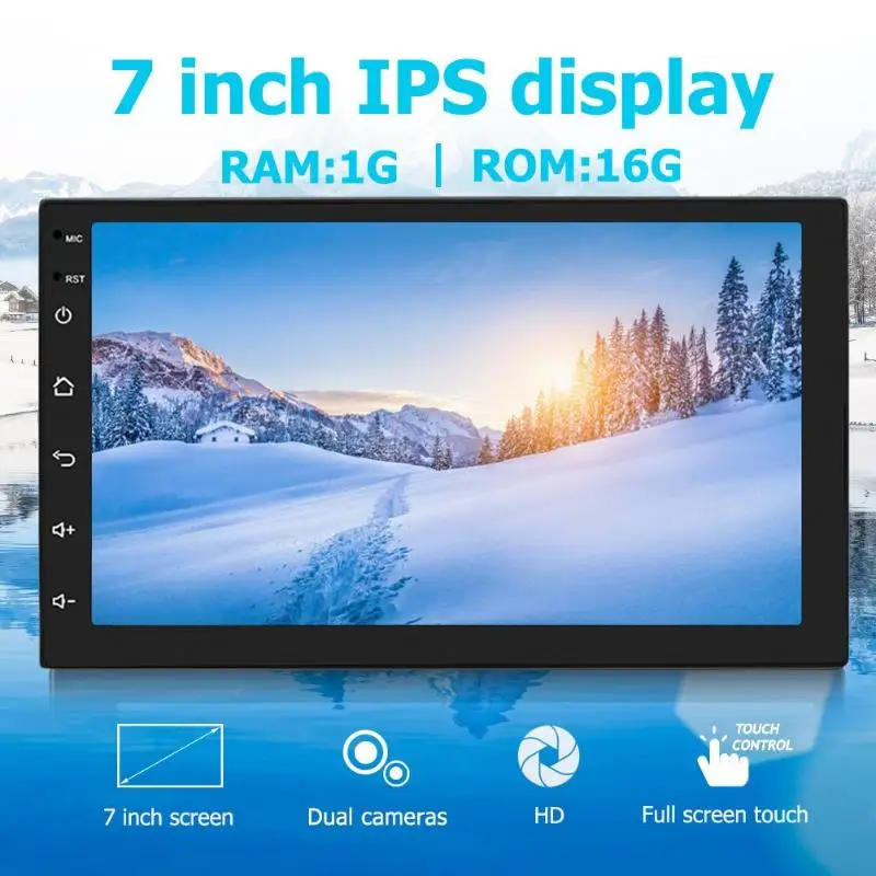 2 DIN " HD сенсорный экран Android 8,1 1G+ 16G автомобильная стереосистема Bluetooth 4,0 wifi 12 В fm-радио gps навигация MP5 мультимедийный плеер