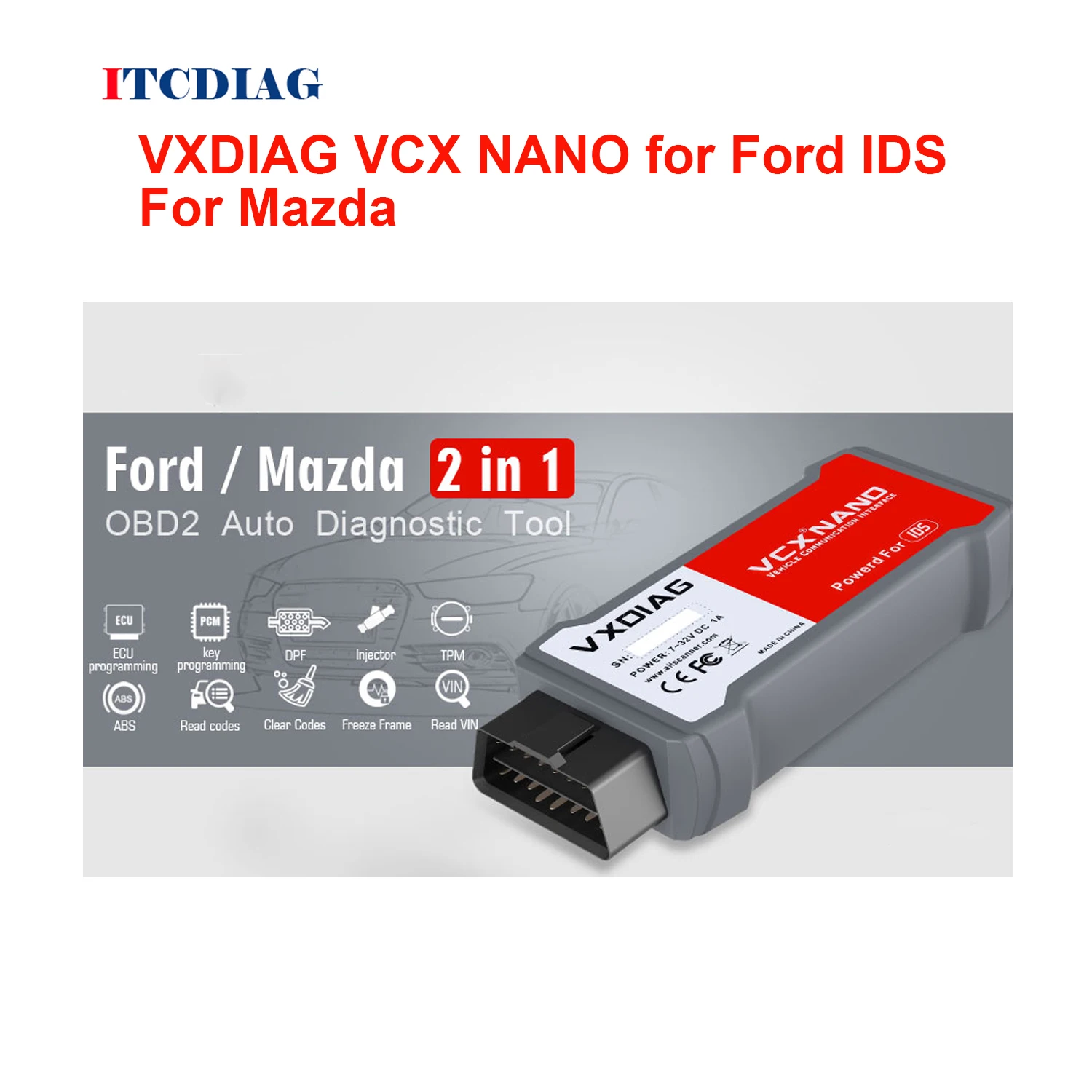 

VXDIAG VCX NANO for Ford IDS For Mazda Car Diagnostic Tool 2 in 1 Automotive Scanner Support ECU Programming