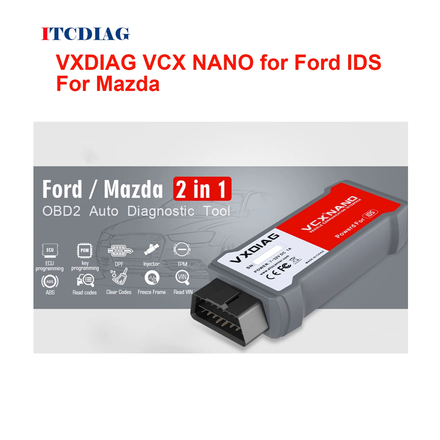 Автомобильный диагностический сканер 2 в 1 VXDIAG VCX NANO для Ford IDS Mazda Поддержка
