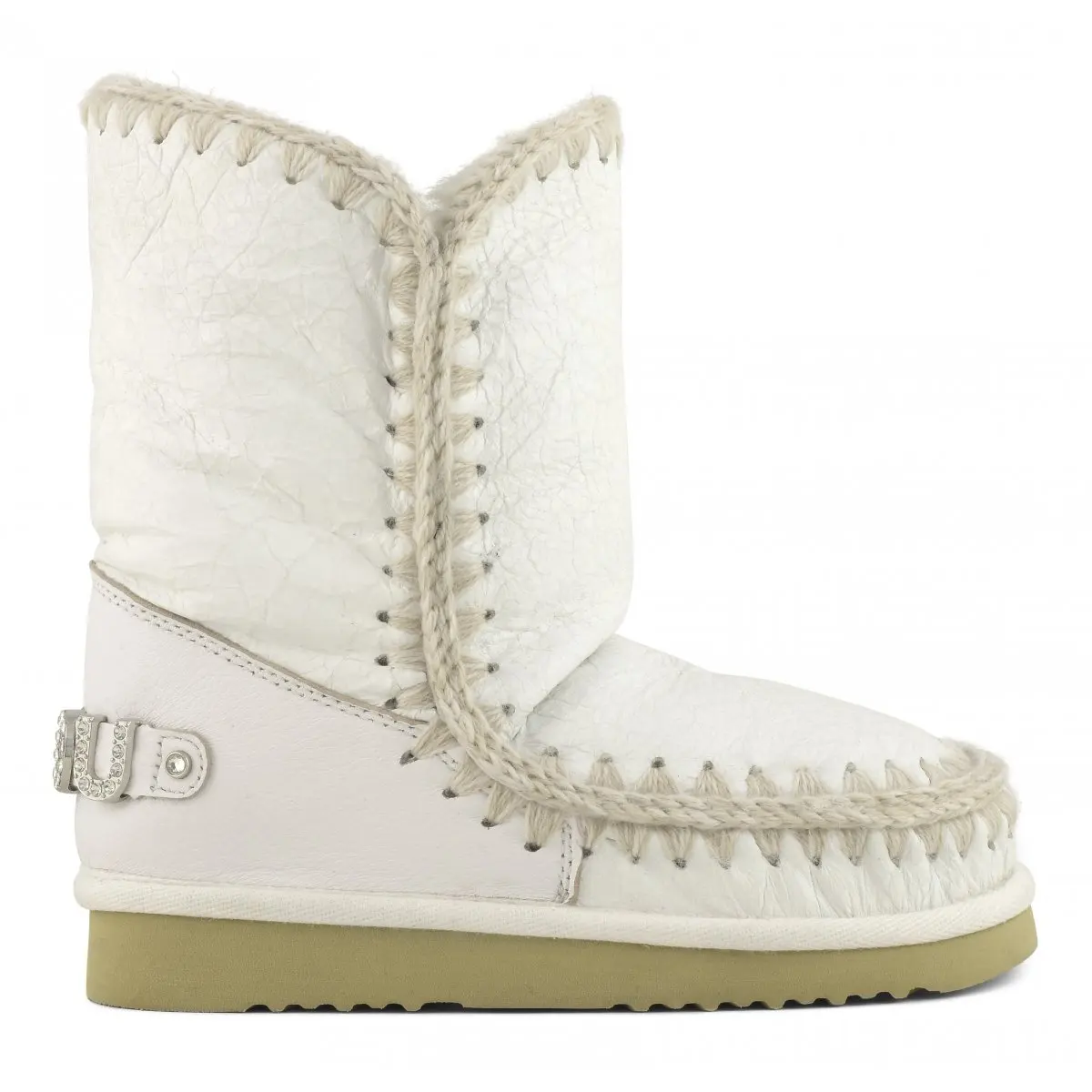

2021 winter women snow ankle boots eskimo 24 rhinestones logo sheepskin luxury brand sewing ladies botines botas