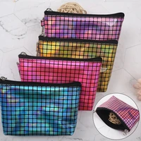 fashion short zipper wallet women laser lattice coin purse multi function pu leather handbags luxury designer money card package