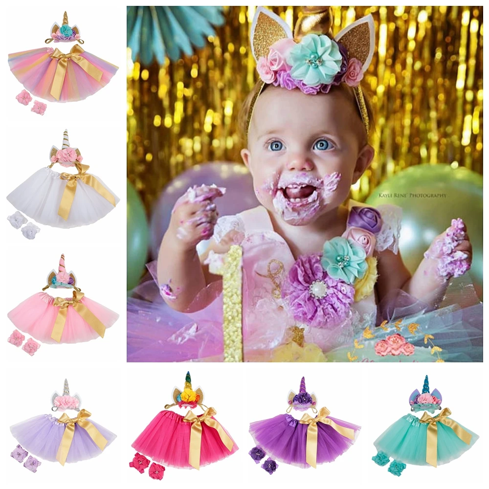 Новая юбка пачка платье с Рог единорога повязка на голову босу ногу босоножки