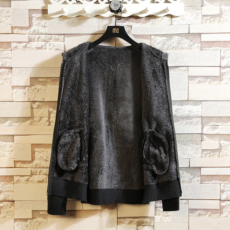 Однотонный Новый Толстый модный брендовый свитер для мужчин вязаный кардиган