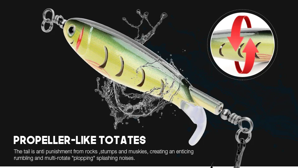 VTAVTA рыболовные приманки гольян Whopper Plopper 7,5 см 8,29 г Topwater твердая приманка снасть с Вращающийся хвост воблеры для ловли щуки