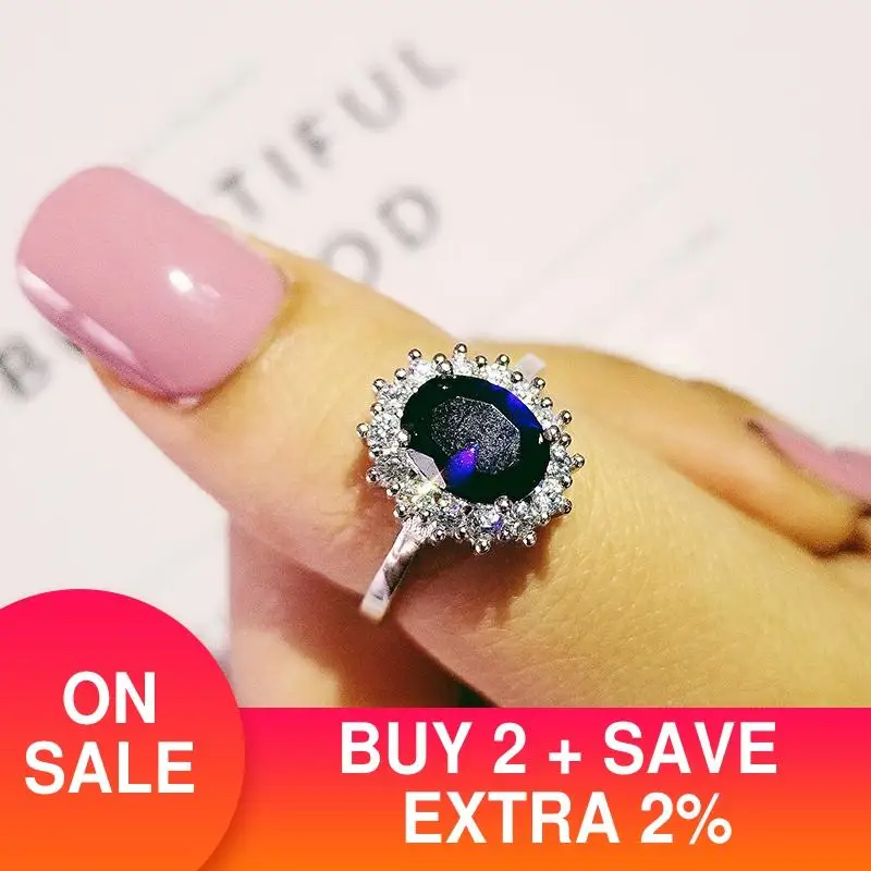 Оригинальный 925 стерлингового серебра овальным вырезом кольца для женщин