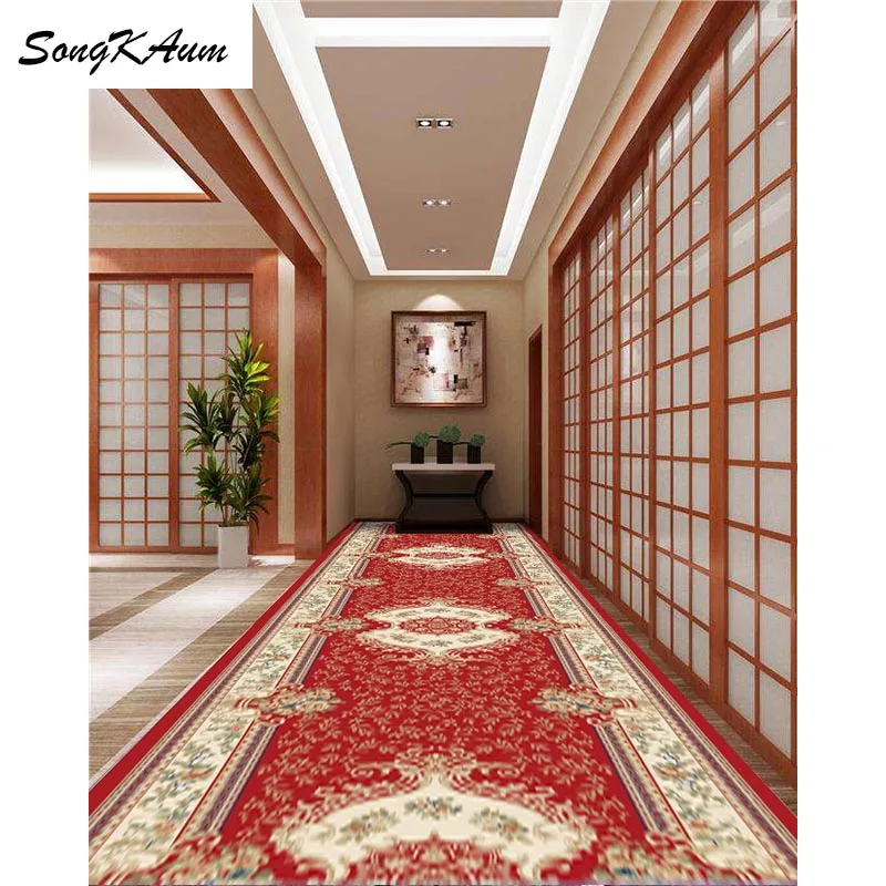 Современный простой коридор большие ковры пятизвездочный отель Нескользящие