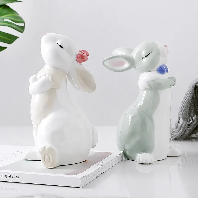 Современная керамическая статуэтка кролика в скандинавском стиле животного