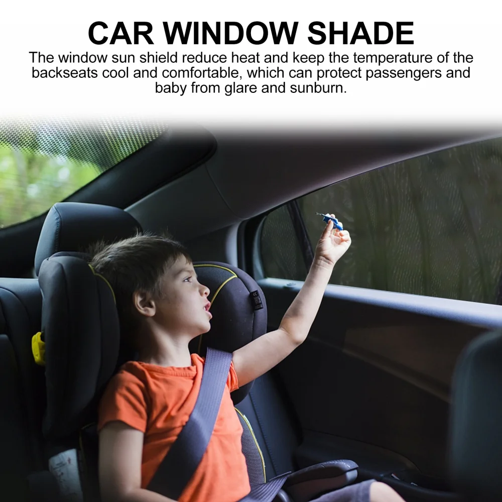 

2Pcs Stretchable Car Window Shade UV Protection Breathable Side Window Shades