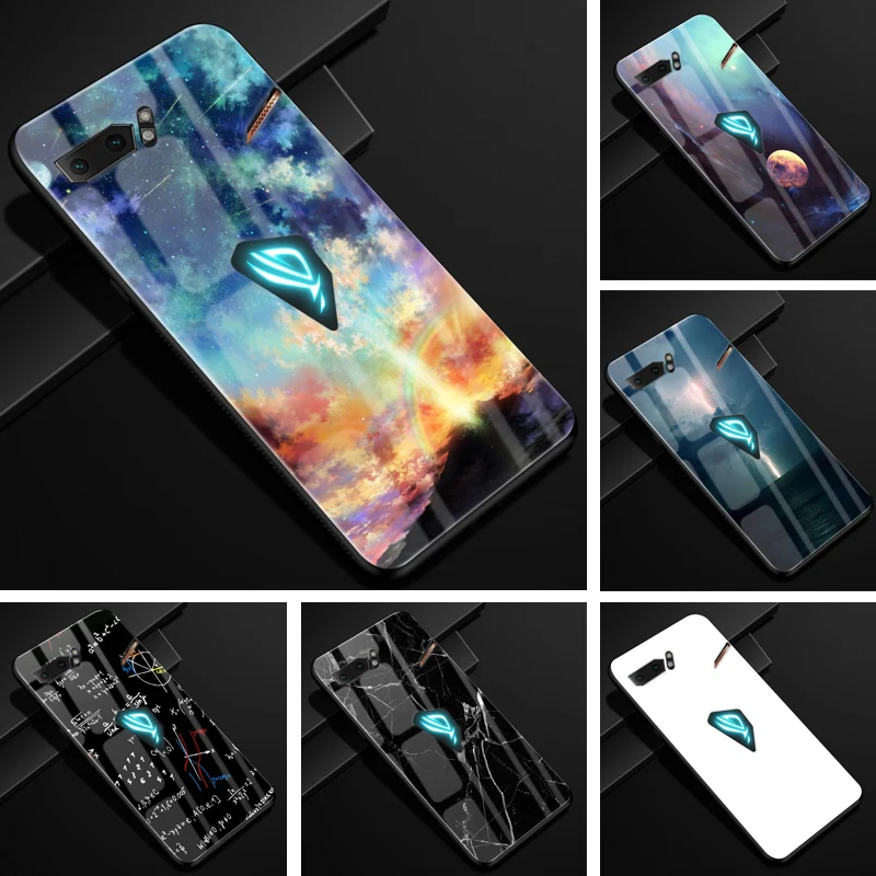 Чехол для Asus ROG Phone II чехол из твердого поликарбоната и стекла черный бампер ТПУ