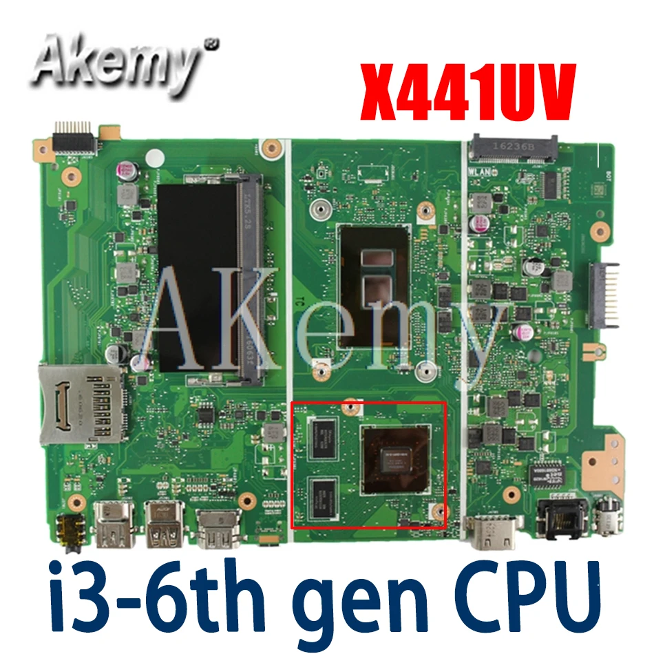 Для For Asus X441URK X441UR X441UV X441UVK X441UQK X441U Ноутбук Материнская плата I3-7100 4G RAM | Компьютеры и
