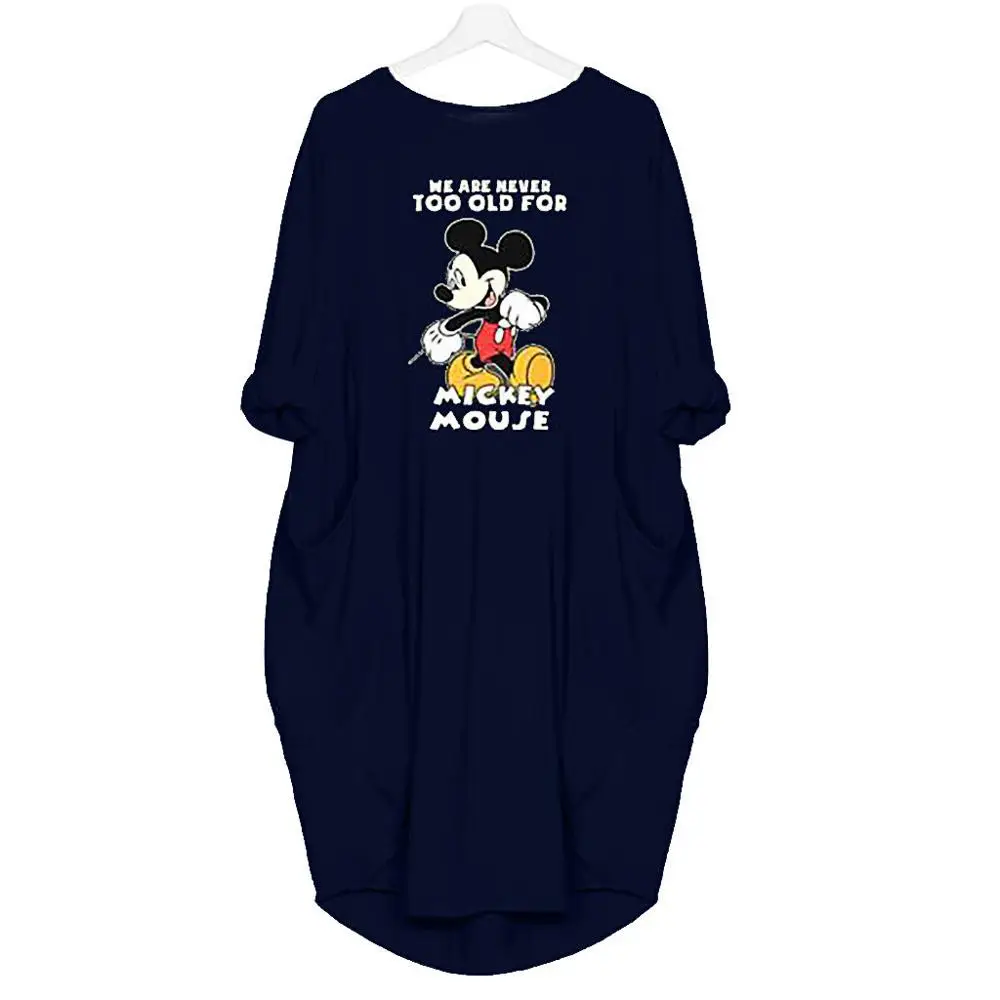 Benemaker Plus 5XL Maternity Mickey Mouse Dresses Women's Pregnancy Long Sleeve Dress Clothes For Women Pregnant Nursing YC011