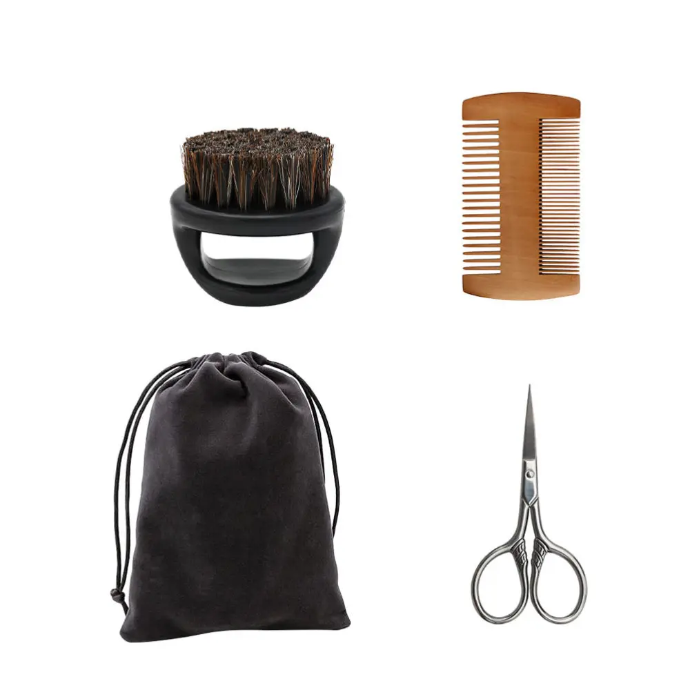 

1 Set Men Handle Beard Brushes Ring Comb Household Head Brush Tool Kit