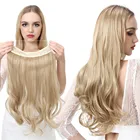 Накладные синтетические волосы, без зажима, блонд, коричневый, черный, розовый, красный