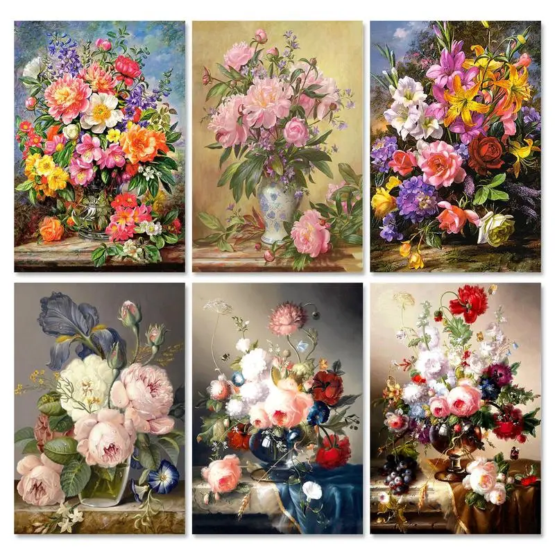 

PhotoCustom акриловые Краски по номерам цветы ручной работы 60x75 см Масло Краски ing по номерам на холсте домашний Декор стены искусства уникальный ...