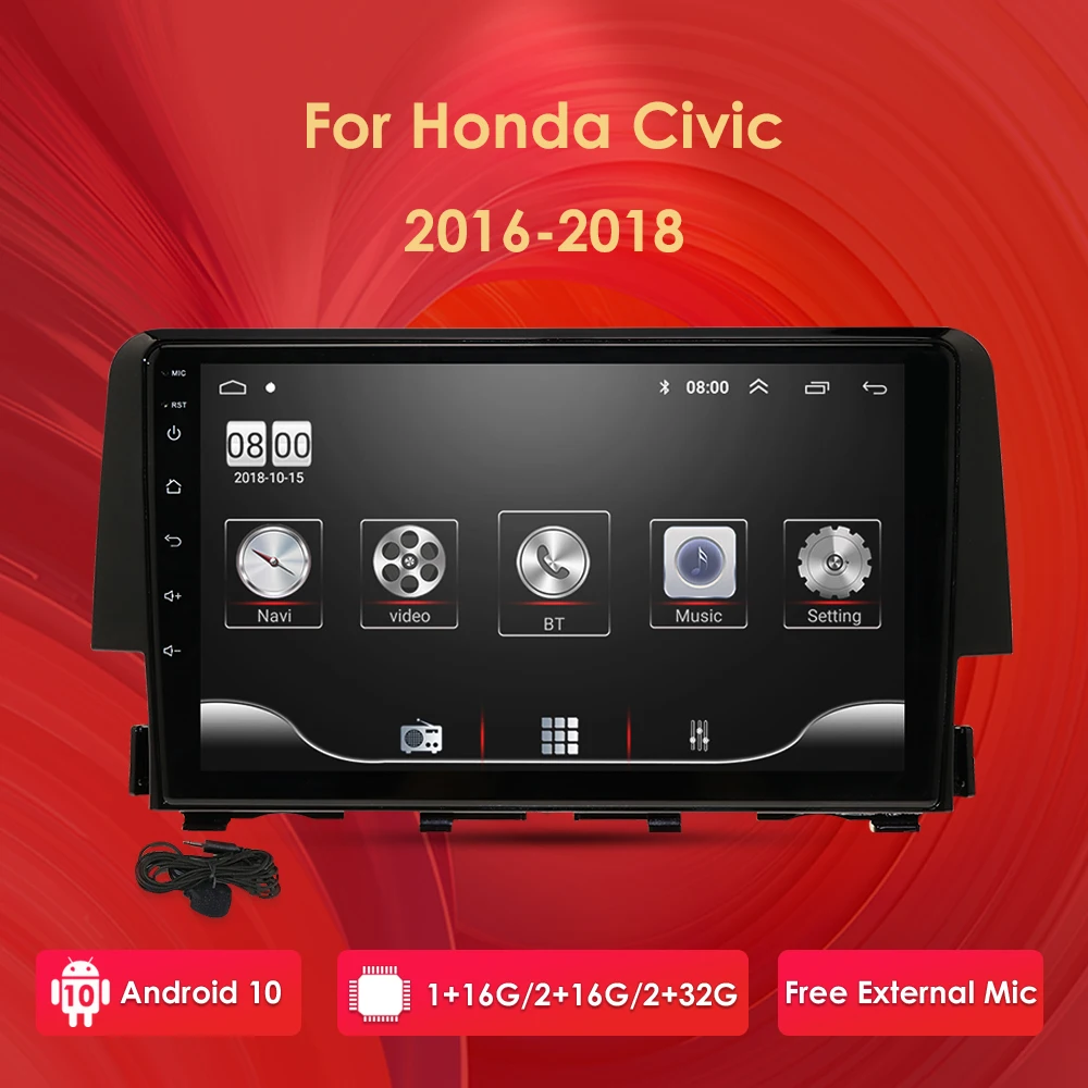 Hizpo Android 10 автомобильный стерео для Honda Civic 2015 2016 2017 радио с 9 &quotЭкран &amp GPS